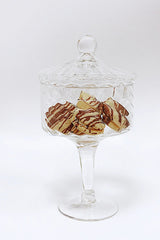 Liscio Ottico - Stemmed Cookie Jar with Ball Knob on Lid - Spiral