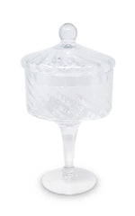 Liscio Ottico - Stemmed Cookie Jar with Ball Knob on Lid - Spiral