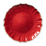 Baroque Glass Service Plate/Charger, Red