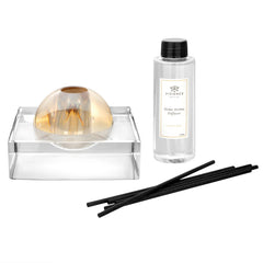 Clear Square Base and Dome Reed Diffuser - Lily of the Valley