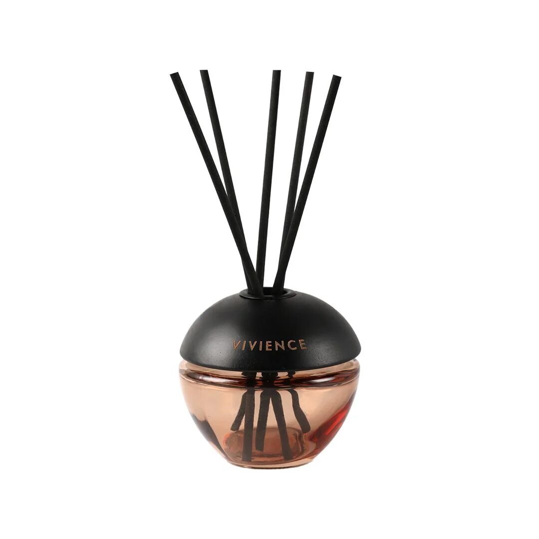 Round Modern Reed Diffuser, Lily of the Valley - Black Cap