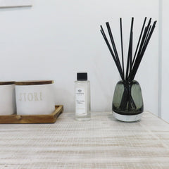 Smoked Glass Reed Diffuser, "Zen Tea" Scent