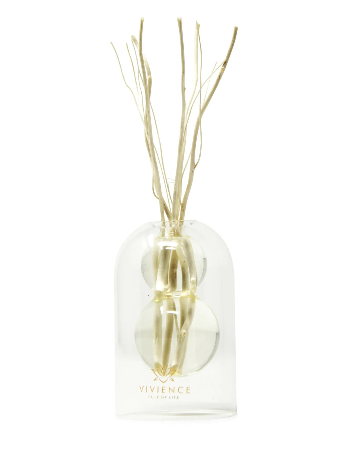 Clear Reed Diffuser with White Circular Inlay, "Lily of the Valley" Scent