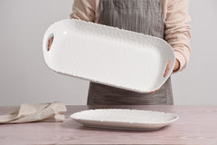 Wave Rectangular Tray with Handles