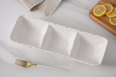 Waves 3 Section Serving Piece – Shatterproof Melamine