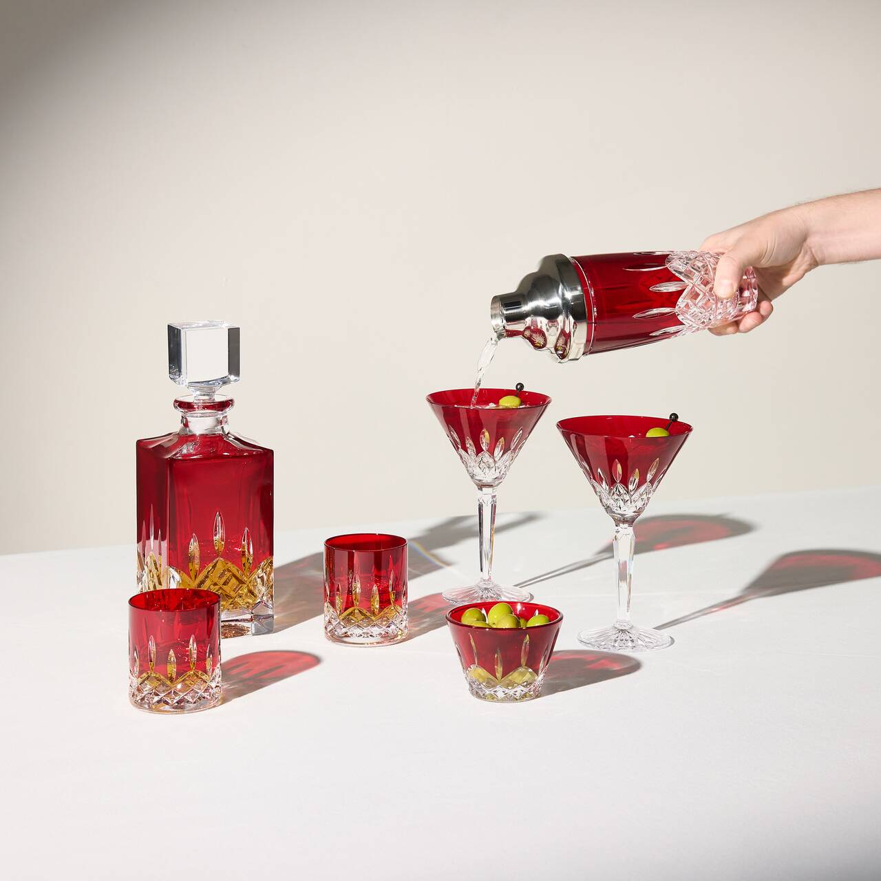 Lismore Red Tumbler Straight 180ml 6oz Set of 2
