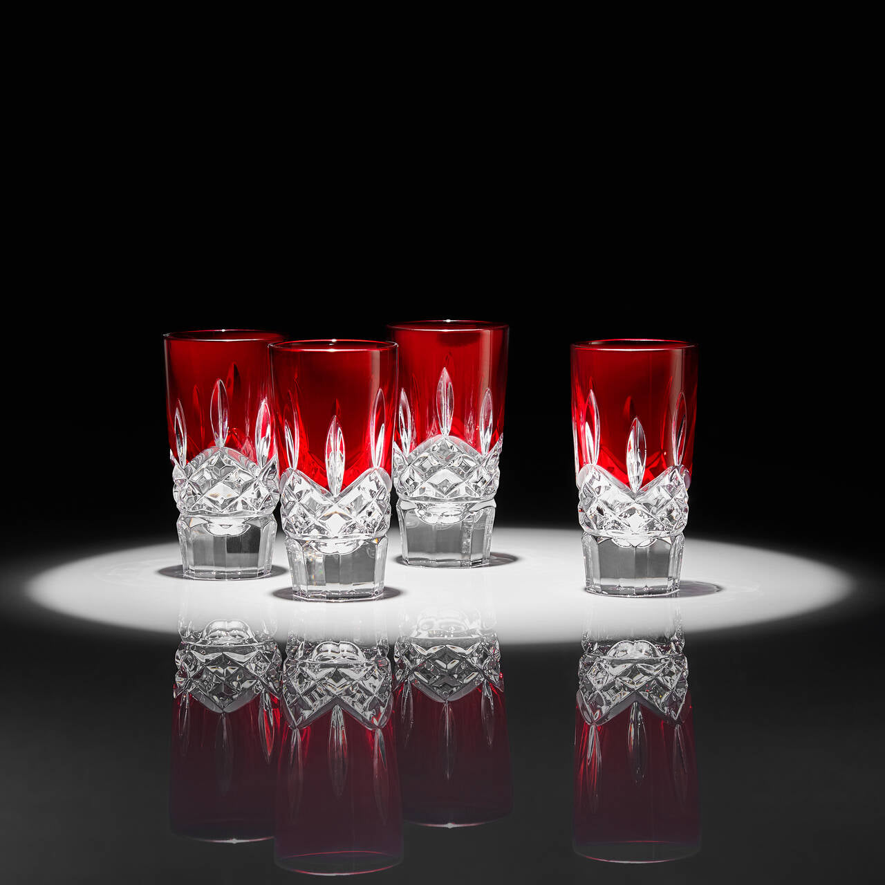 Lismore Red Shot Glass 55ml 1.5oz Set of 4