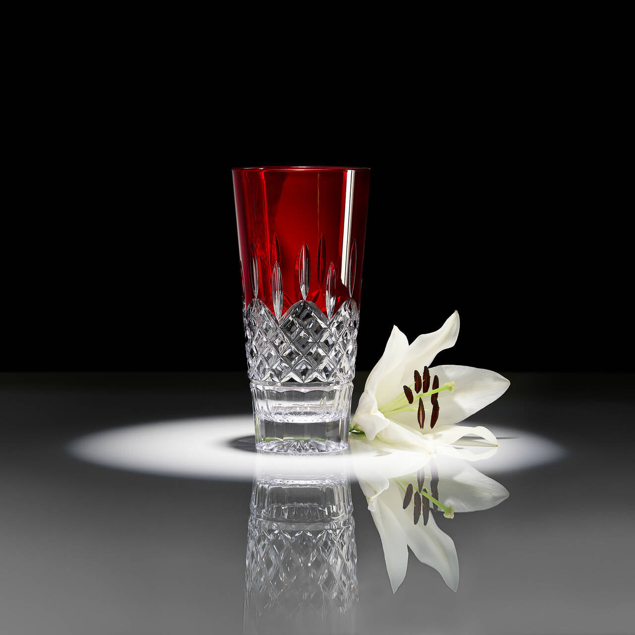 Lismore Red Vase 10in