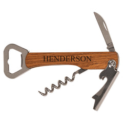 Wooden Bottle Opener & Wine Corkscrew
