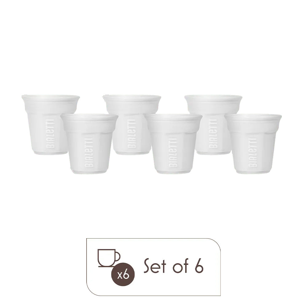 Set 6 Bicchierini Octagonal White
