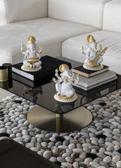 Mridangam Ganesha Figurine, Golden Lustre