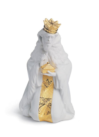 King Gaspar Nativity Figurine. Golden Lustre