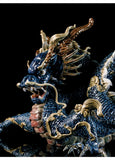 Great Dragon Sculpture. Blue Enamel. Limited Edition