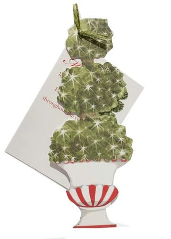 Holiday Topiary With Glitter Holiday Cards (Set of 60)