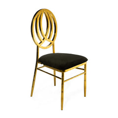 Amari Dining Chair - Gold/Black RENTAL
