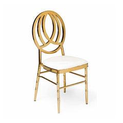 Amari Dining Chair - Gold/White RENTAL