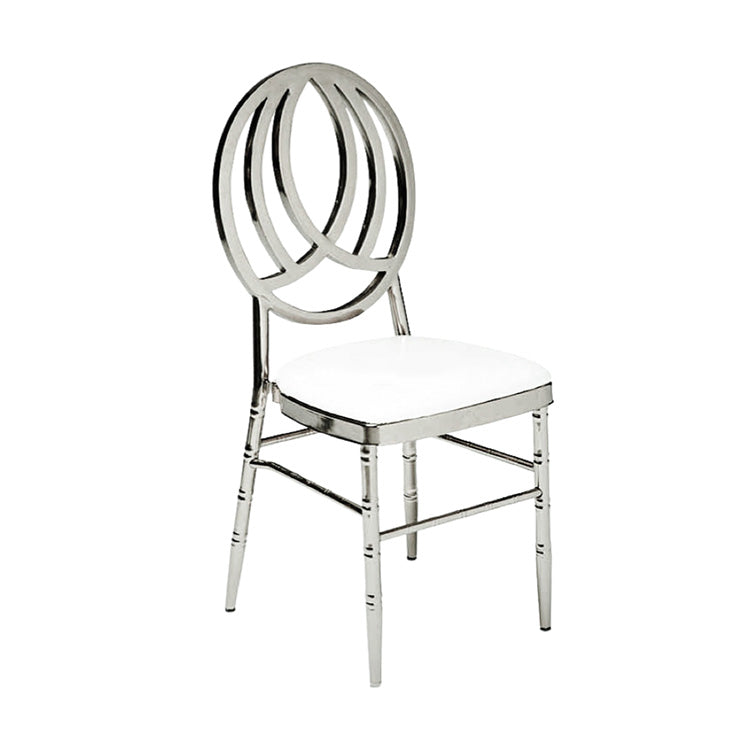 Amari Dining Chair - Silver/White RENTAL
