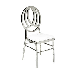 Amari Dining Chair - Silver/White RENTAL
