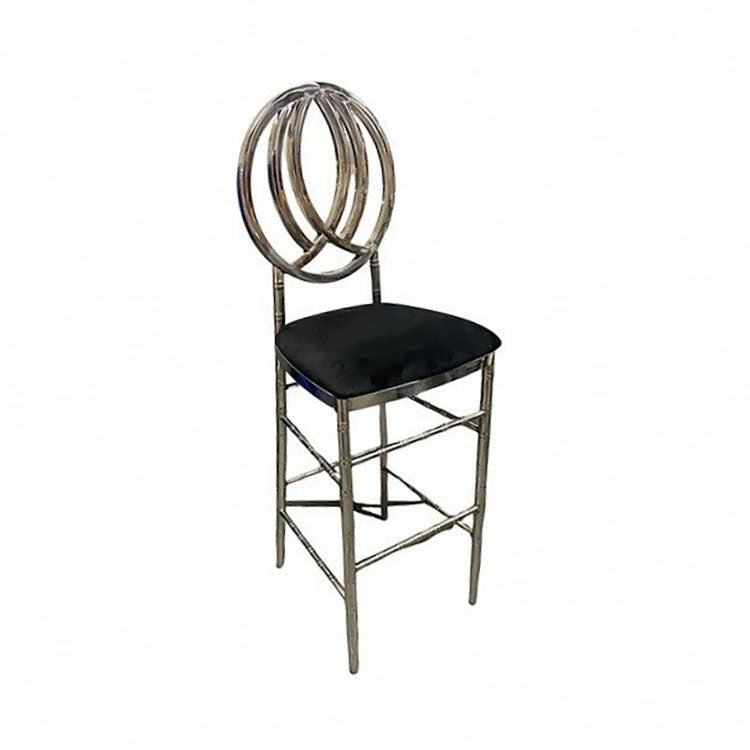 Amari Bar Stool Silver-Black RENTAL