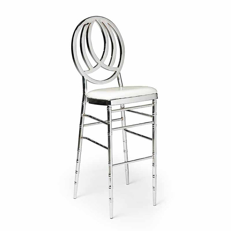 Amari Bar Stool Silver-White RENTAL