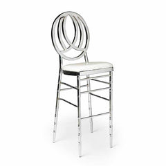 Amari Bar Stool Silver-White RENTAL