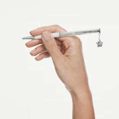 Annual Edition Crystalline ballpoint pen 2027 ballpoint pen White lacquered, Chrome plated