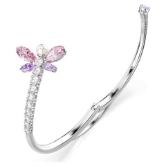 Ariana Grande x Swarovski bangle Mixed cuts, Dragonfly, Multicolored, Rhodium plated