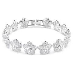Ariana Grande x Swarovski bracelet Round cut, Flower, White, Rhodium plated