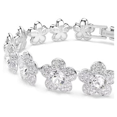 Ariana Grande x Swarovski bracelet Round cut, Flower, White, Rhodium plated