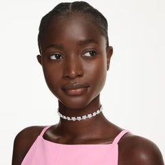 Ariana Grande x Swarovski choker Crystal pearl, Round cut, White, Rhodium plated
