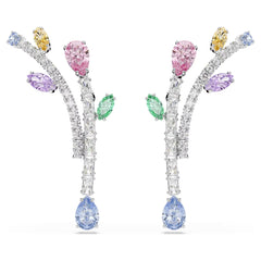 Ariana Grande x Swarovski drop earrings Mixed cuts, Multicolored, Rhodium plated