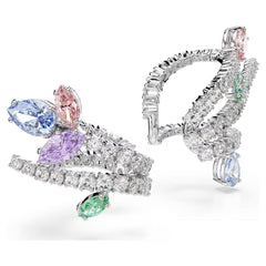 Ariana Grande x Swarovski ear cuffs Mixed cuts, Multicolored, Rhodium plated