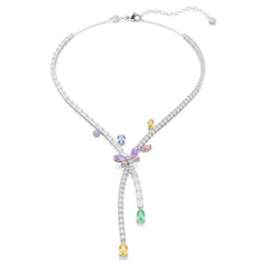 Ariana Grande x Swarovski necklace Mixed cuts, Dragonfly, Multicolored, Rhodium plated