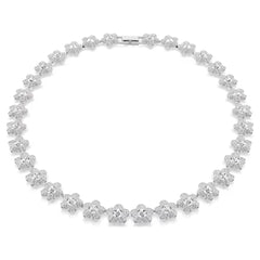Ariana Grande x Swarovski necklace Round cut, Flower, White, Rhodium plated
