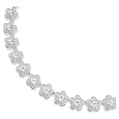 Ariana Grande x Swarovski necklace Round cut, Flower, White, Rhodium plated