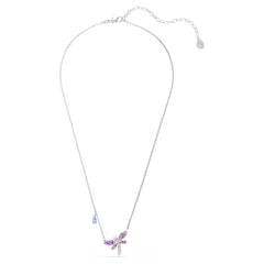 Ariana Grande x Swarovski pendant Mixed cuts, Dragonfly, Multicolored, Rhodium plated
