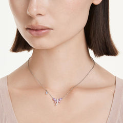 Ariana Grande x Swarovski pendant Mixed cuts, Dragonfly, Multicolored, Rhodium plated