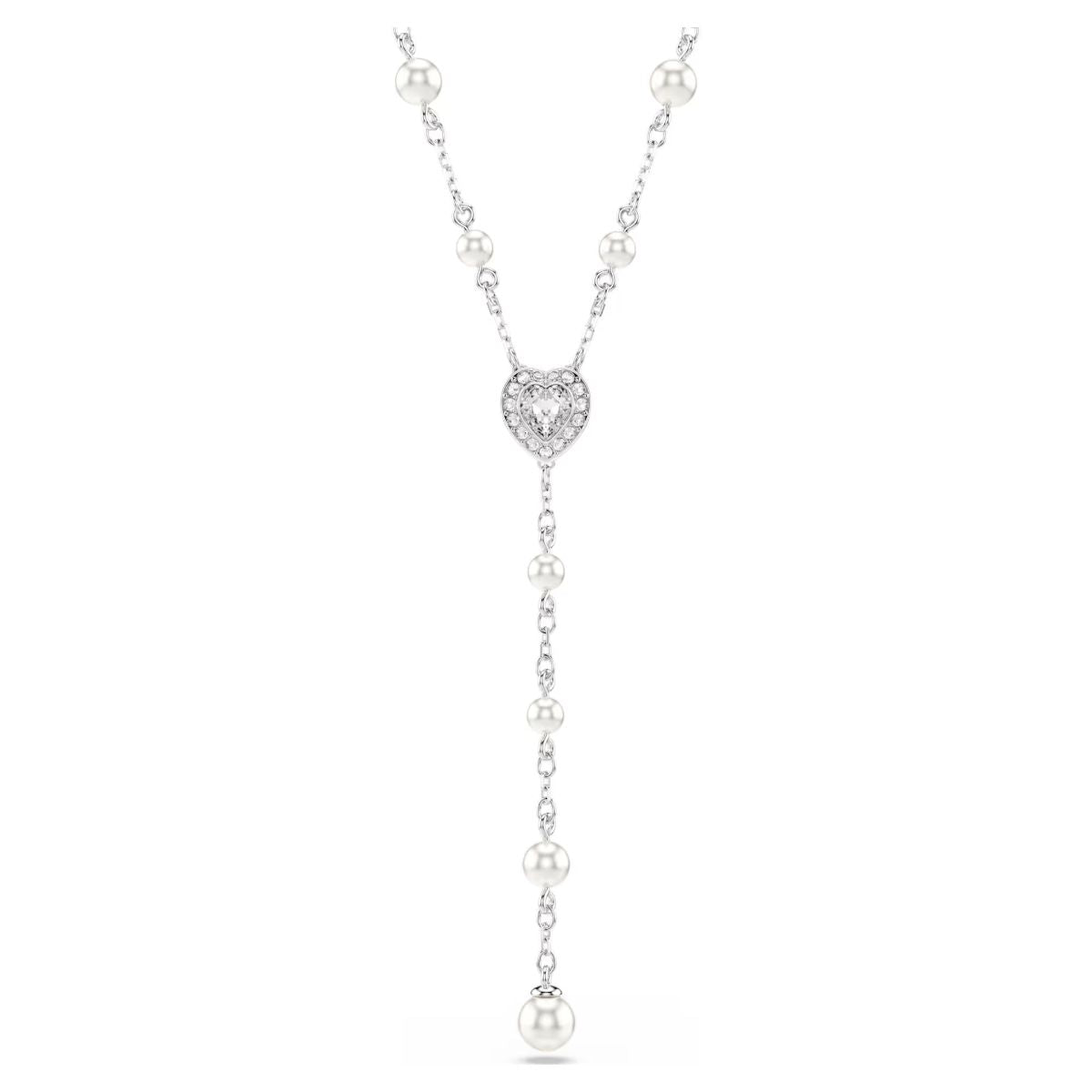 Swarovski Ariana Grande Capsule Pearl Y Heart Necklace White