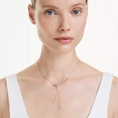 Ariana Grande x Swarovski Y necklace Mixed cuts, Dragonfly, Multicolored, Rhodium plated