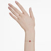 Birthstone bracelet Square cut, January, Red, Rhodium plated