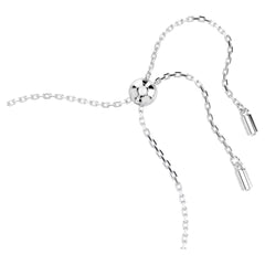 Birthstone bracelet Square cut, March, Blue, Rhodium plated
