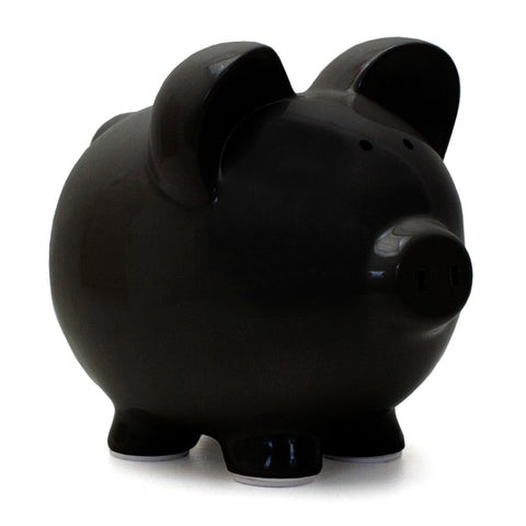 Large Piggy Bank Black