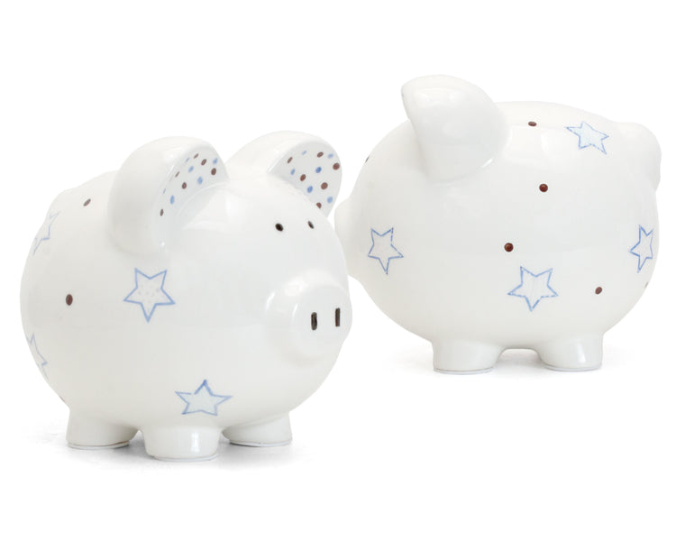 Blue Paper Star Piggy Bank