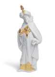 King Balthasar Nativity Figurine. Golden Lustre