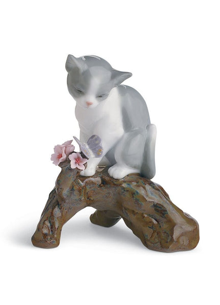 Blossoms For The Kitten Cat Figurine