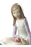 Contemplative Young Girl Figurine