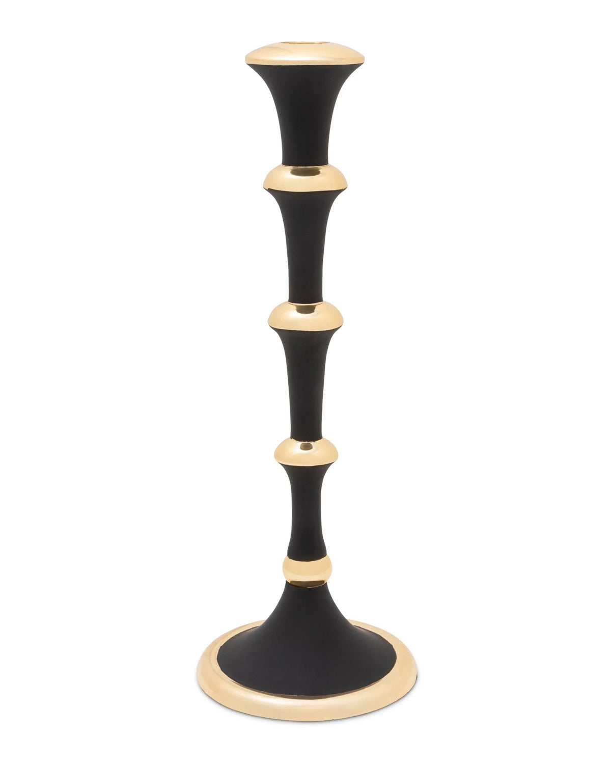 8.25"H Black and Gold Candlestick