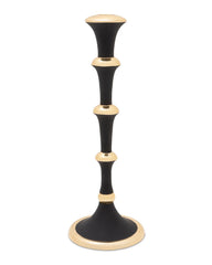 8.25"H Black and Gold Candlestick