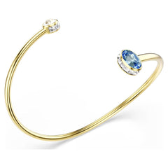 Chroma bangle Mixed cuts, Multicolored, 18K gold plated
