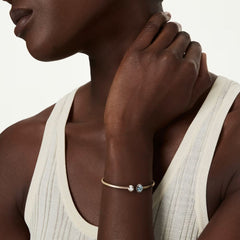 Chroma bangle Mixed cuts, Multicolored, 18K gold plated
